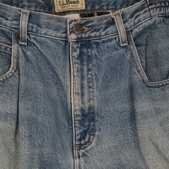 L.L. Bean Men's Comfort Waist Medium Wash Lined Straight Leg Jean Size 36 x 29 - Picture 10 of 15